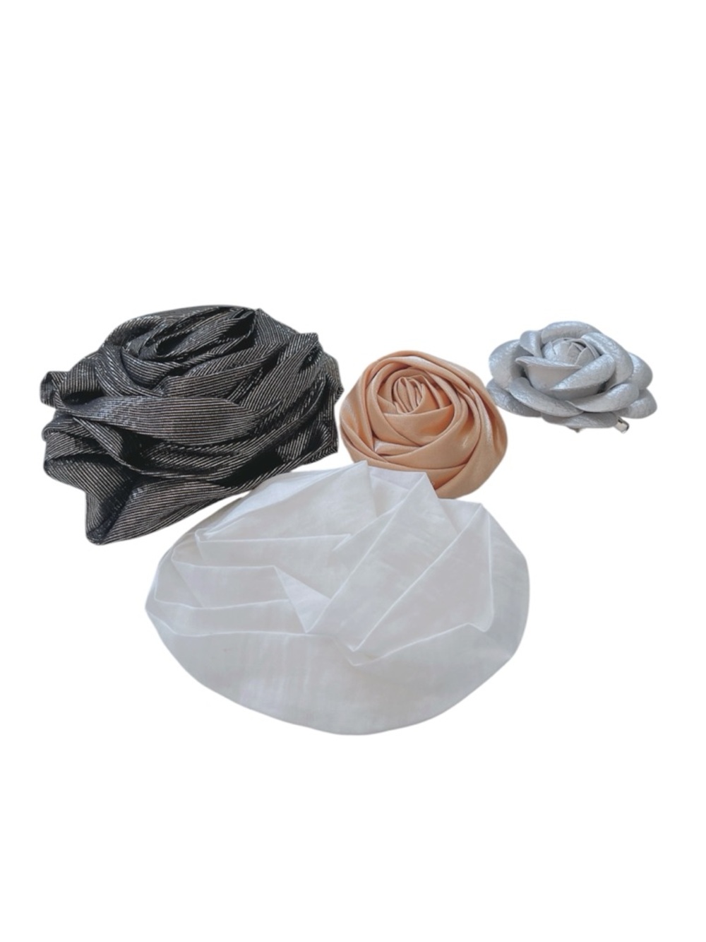 Coco Inspired Camellia Brooch Set of Four Pins